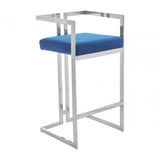Azalea Blue And Silver Bar Stool, Blue
