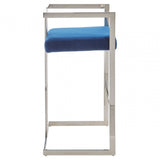 Azalea Blue And Silver Bar Stool, Blue