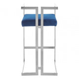 Azalea Blue And Silver Bar Stool, Blue