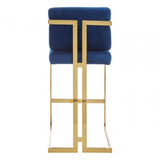 Azalea Blue And Gold Finish Bar Stool, Blue