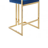 Azalea Blue And Gold Finish Bar Stool, Blue
