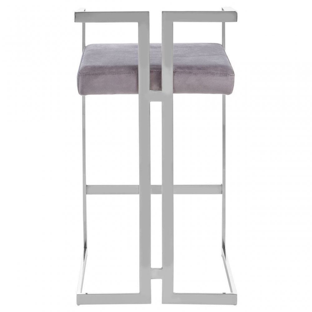 Azalea Grey And Silver Bar Stool, Grey