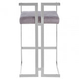Azalea Grey And Silver Bar Stool, Grey