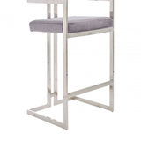 Azalea Grey And Silver Bar Stool, Grey