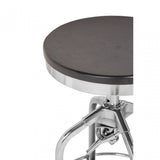 Gator Ash Wood Silver Chromed Metal Stool, Black