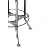 Gator Ash Wood Silver Chromed Metal Stool, Black