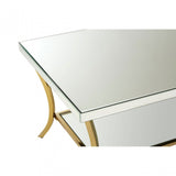 Kensington Townhouse Mirrored Coffee Table with Gold Base, Silver