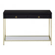 Kensington Townhouse Gold Finish Console Table, Black