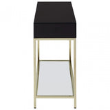 Kensington Townhouse Gold Finish Console Table, Black