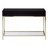 Kensington Townhouse Gold Finish Console Table, Black