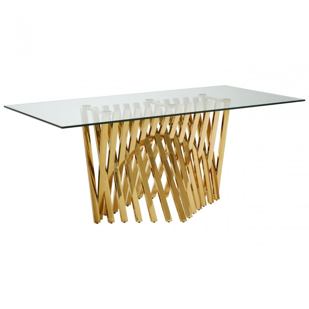 Arezzo Dining Table, Gold