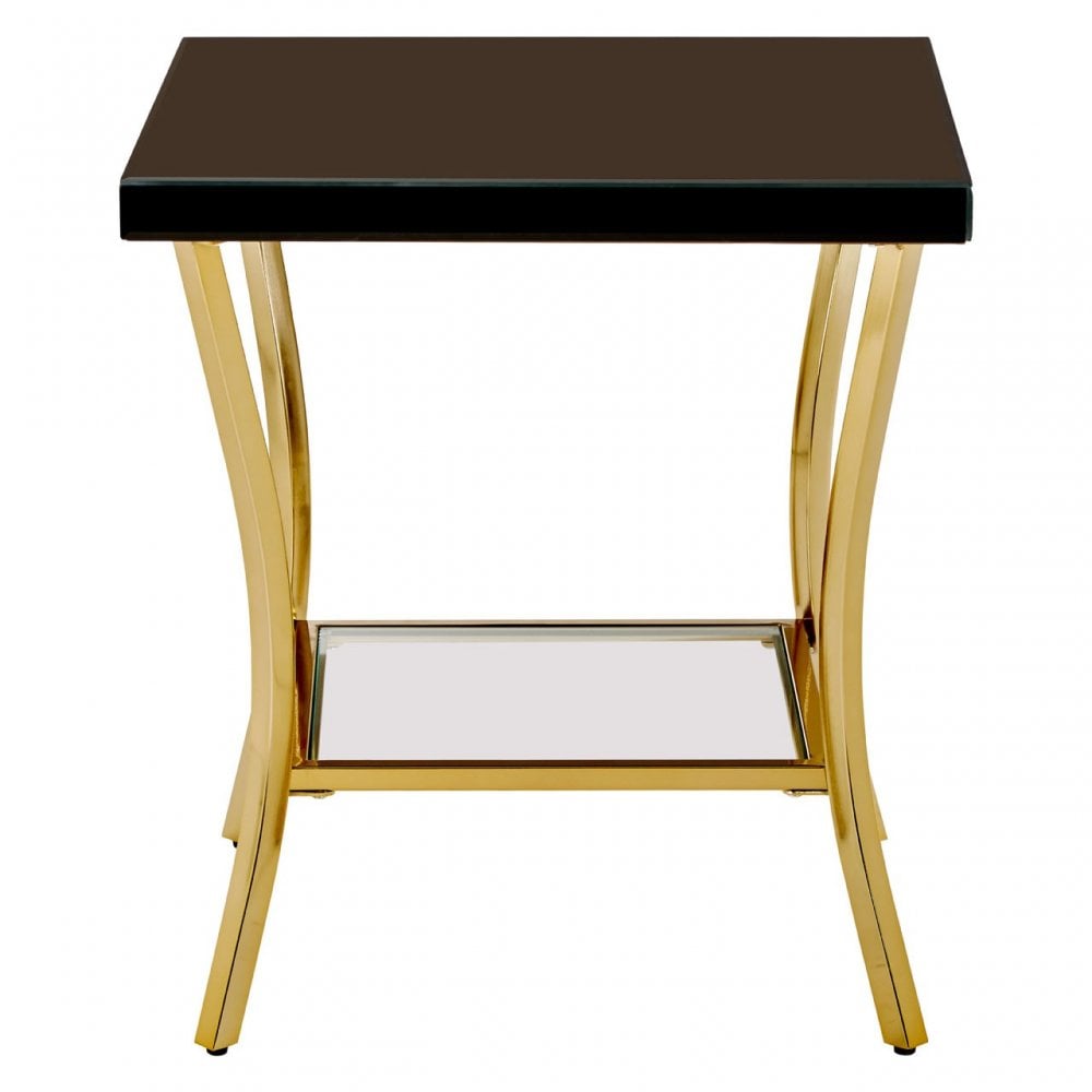 Kensington Townhouse Black Mirror Side Table, Black