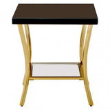 Kensington Townhouse Black Mirror Side Table, Black