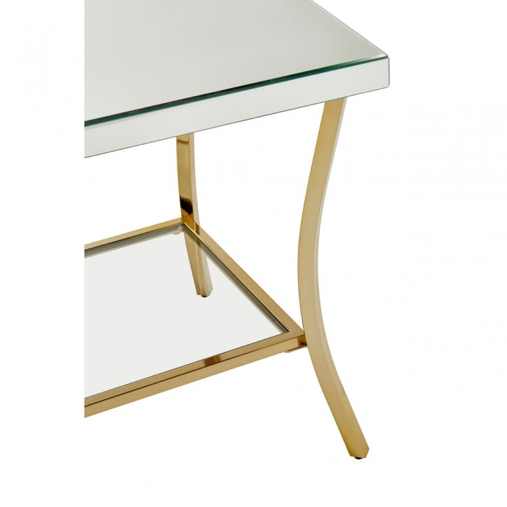 Kensington Townhouse Silver Mirror Side Table, Silver