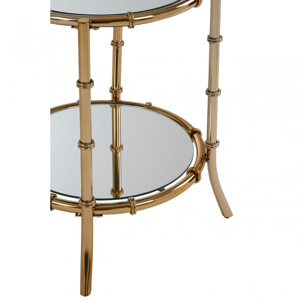 Kensington Townhouse Bamboo Design Side Table, Gold
