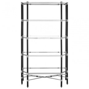 Allessi 5 Shelf Unit With Silver Chrome Detail, Clear