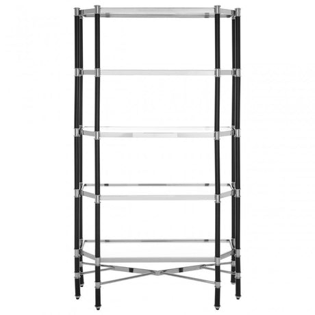 Allessi 5 Shelf Unit With Silver Chrome Detail, Clear