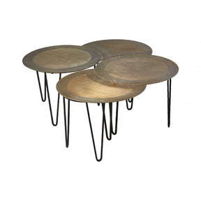 Rany Set Of 4 Coffee Tables, Brass