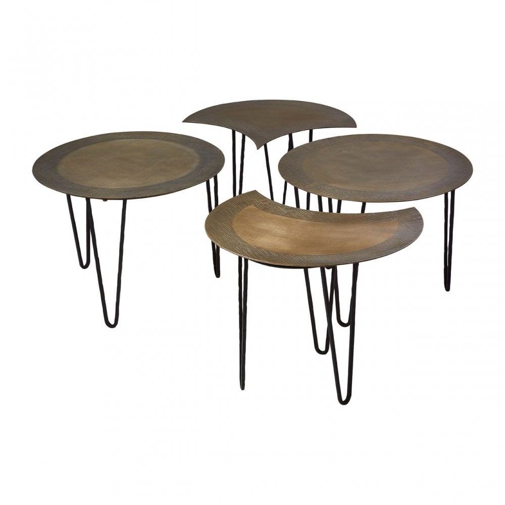 Rany Set Of 4 Coffee Tables, Brass