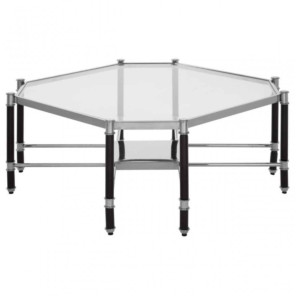 Allessi Silver Chrome Coffee Table, Clear