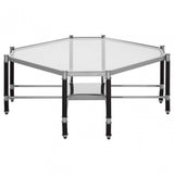 Allessi Silver Chrome Coffee Table, Clear