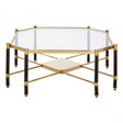 Allesi Champagne Finish Coffee Table, Clear