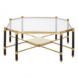 Allesi Champagne Finish Coffee Table, Clear