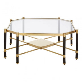Allesi Champagne Finish Coffee Table, Clear