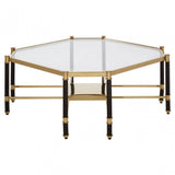 Allesi Champagne Finish Coffee Table, Clear