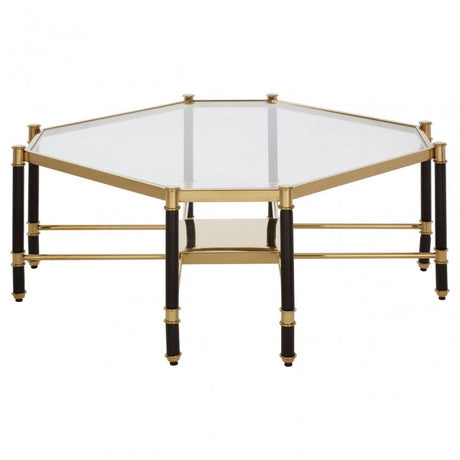 Allesi Champagne Finish Coffee Table, Clear
