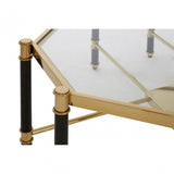 Allesi Champagne Finish Coffee Table, Clear