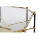 Allesi Champagne Finish Coffee Table, Clear