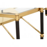 Allesi Champagne Finish Coffee Table, Clear