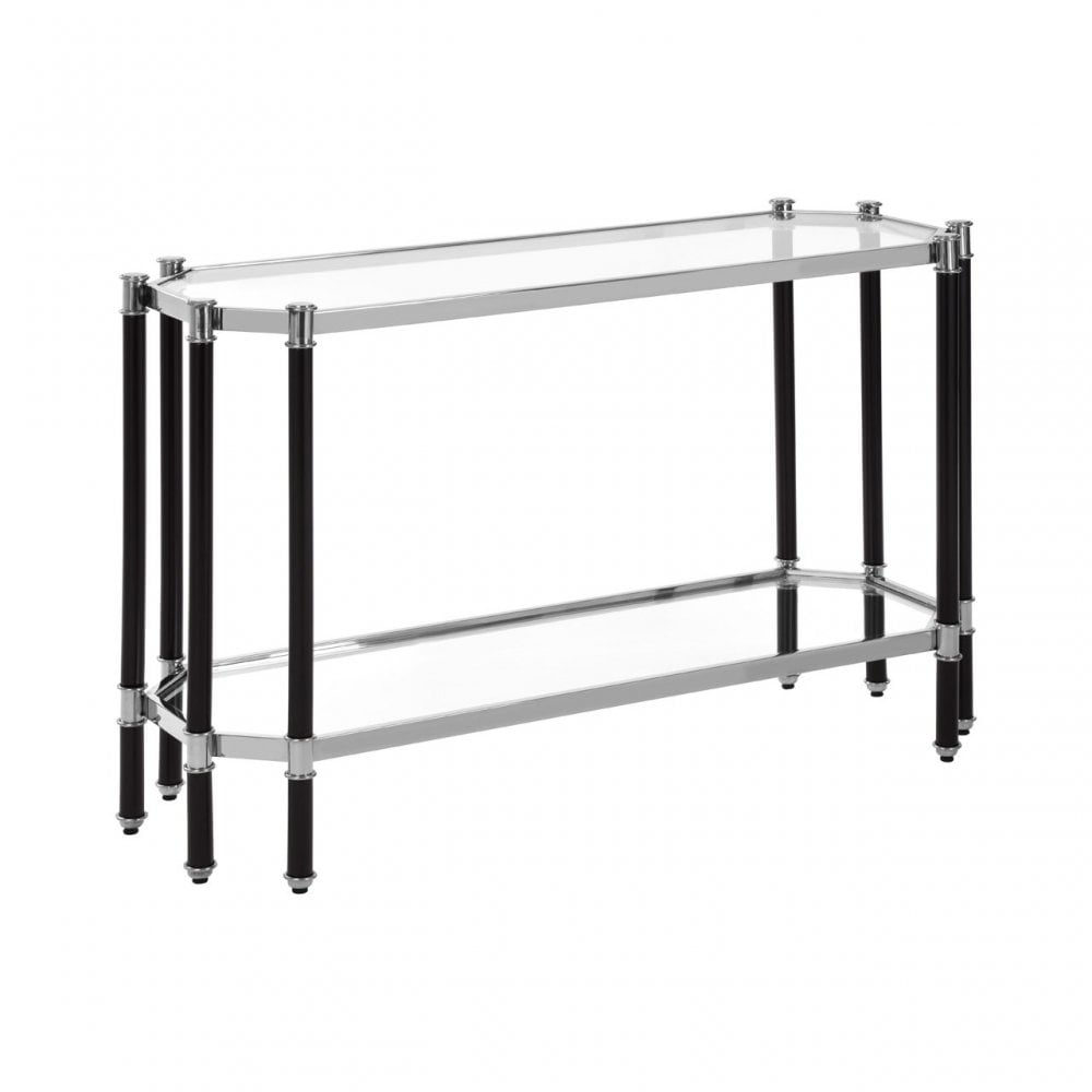 Allessi Silver Chrome Console Table, Clear