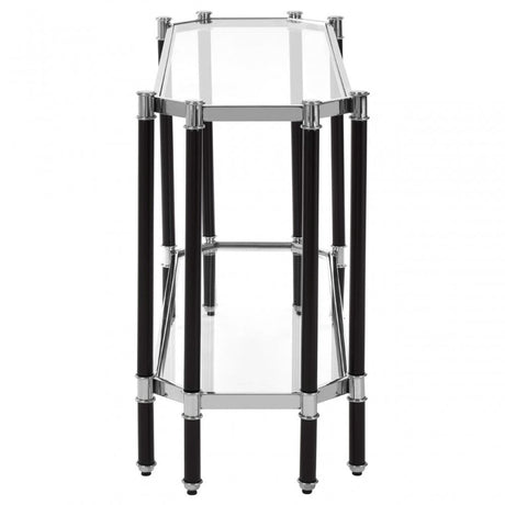 Allessi Silver Chrome Console Table, Clear