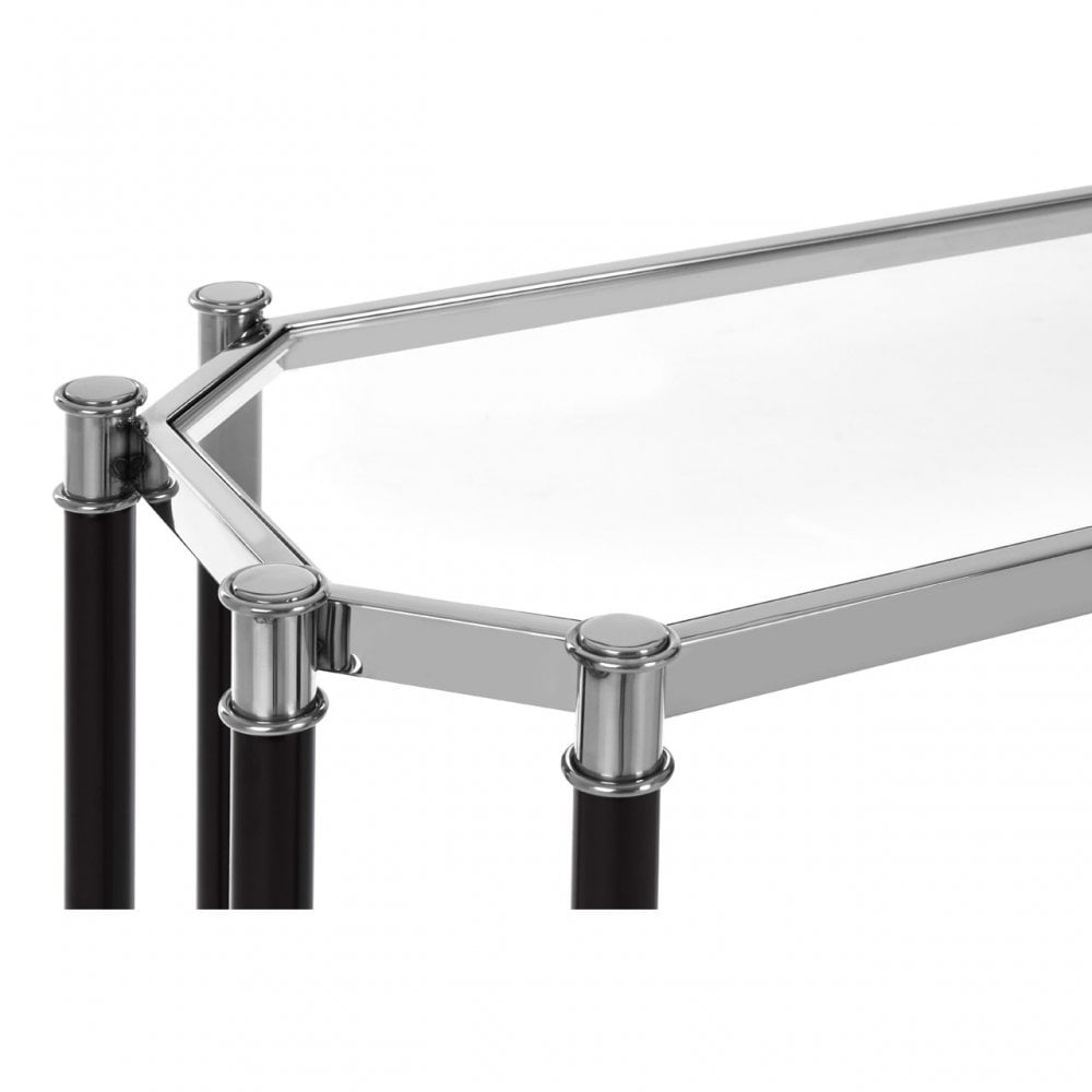 Allessi Silver Chrome Console Table, Clear