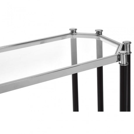 Allessi Silver Chrome Console Table, Clear