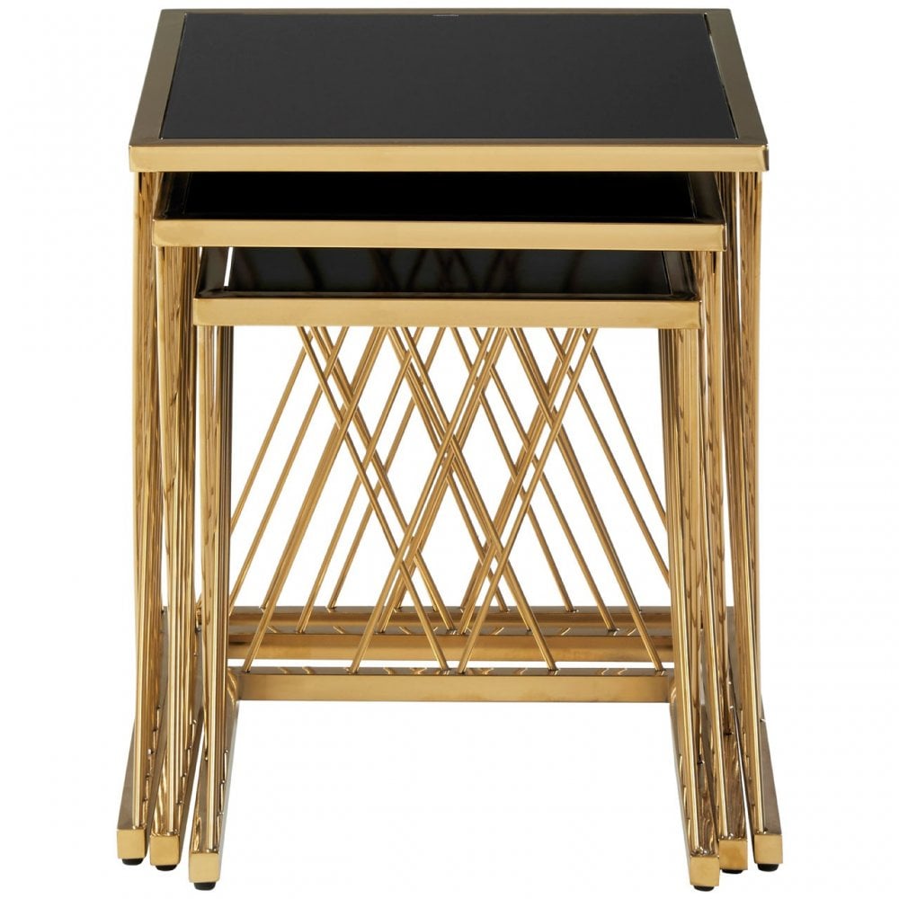 Arezzo Set Of 3 Nesting Tables, Black