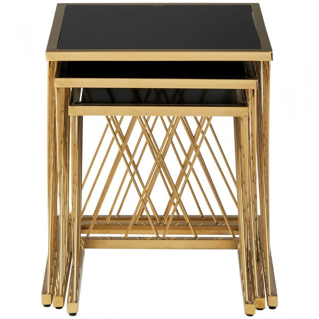 Arezzo Set Of 3 Nesting Tables, Black