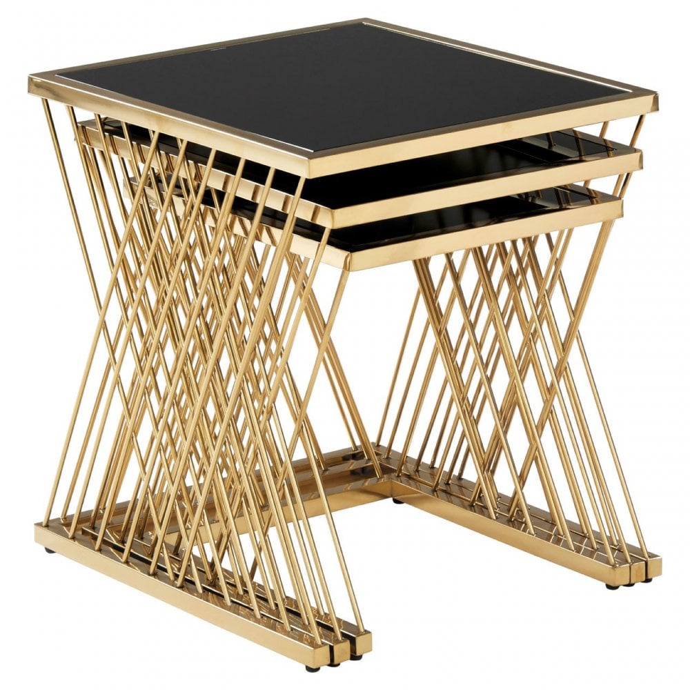 Arezzo Set Of 3 Nesting Tables, Black