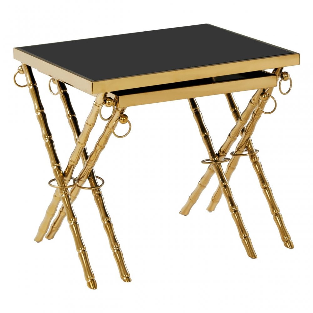 Arezzo Set Of 2 Nesting Tables, Black
