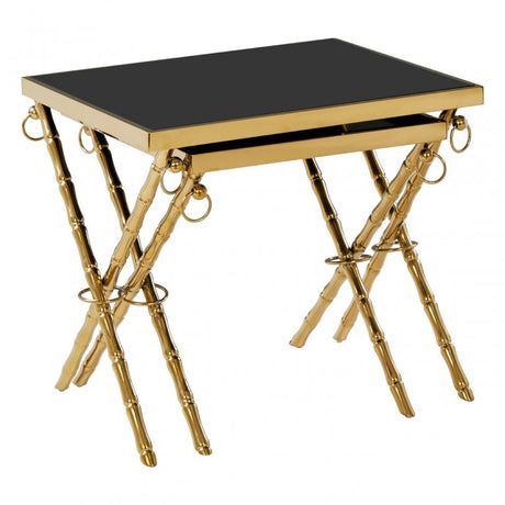 Arezzo Set Of 2 Nesting Tables, Black