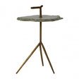Rany Grey Stone Top Side Table, Grey