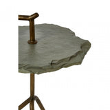 Rany Grey Stone Top Side Table, Grey