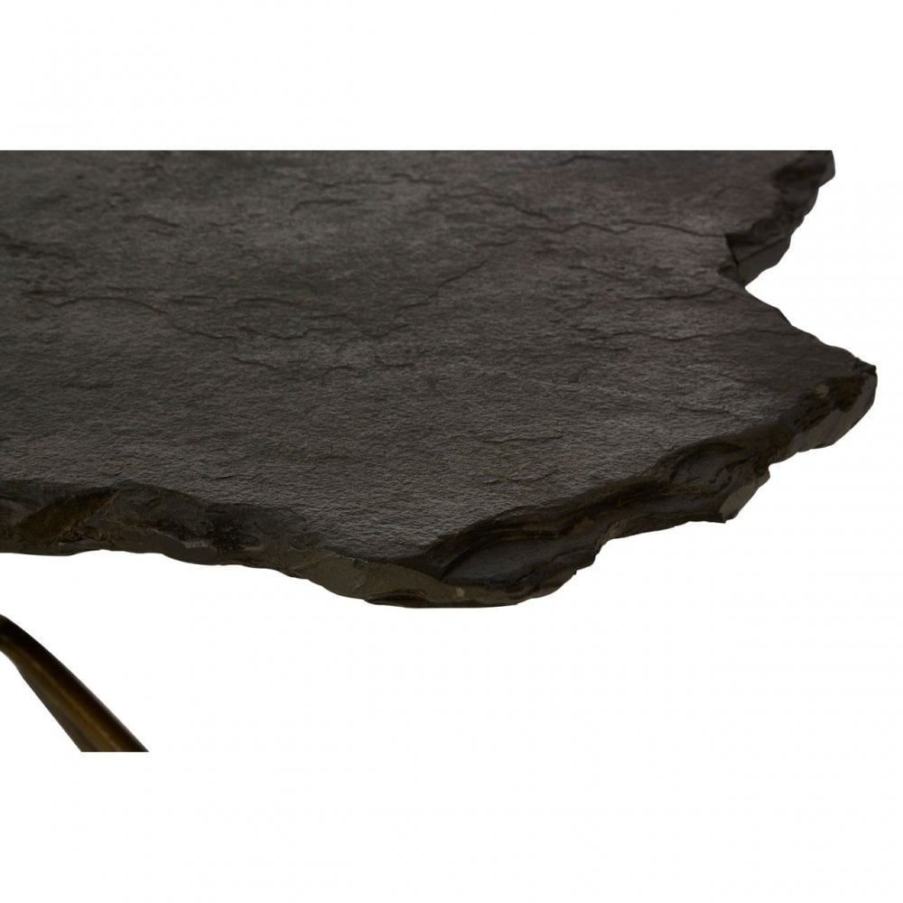 Rany Black Stone Top Coffee Table, Black