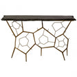 Rany Black Stone Top Console Table, Black