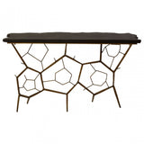 Rany Black Stone Top Console Table, Black