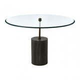 Rany Glass & Black Marble Side Table, Black