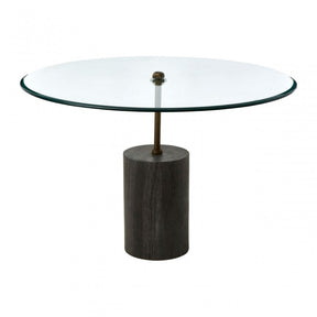 Rany Glass & Black Marble Side Table, Black