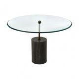 Rany Glass & Black Marble Side Table, Black